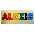 Personalized Wooden Puzzle Vintage Style Capital Letters "Primary colors"